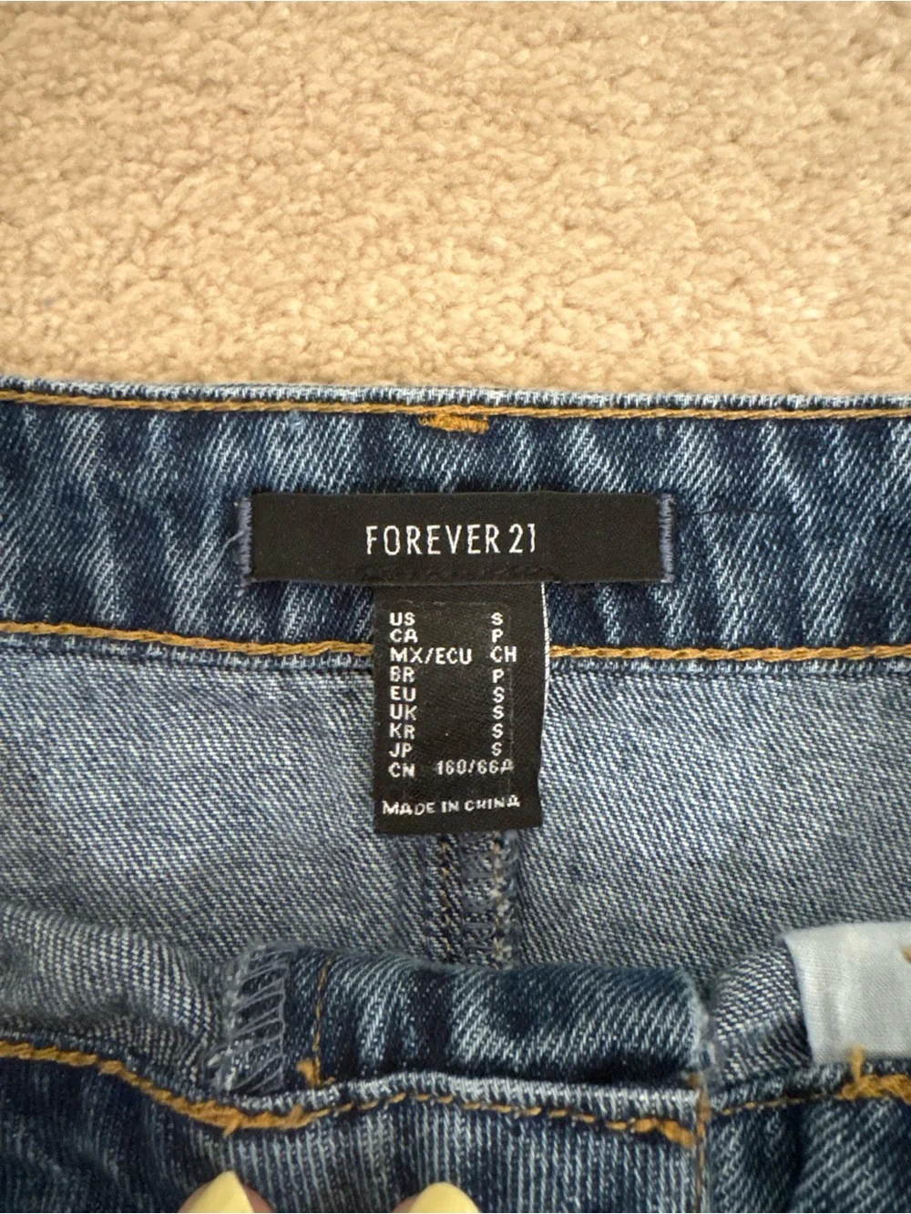 Forever 21 Distressed Blue Denim Mini Skirt - Picture 3 of 3